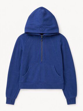 Lululemon Blue Half Zip Scuba Hoodie M/L | Thumbholes | Kangaroo Pocket